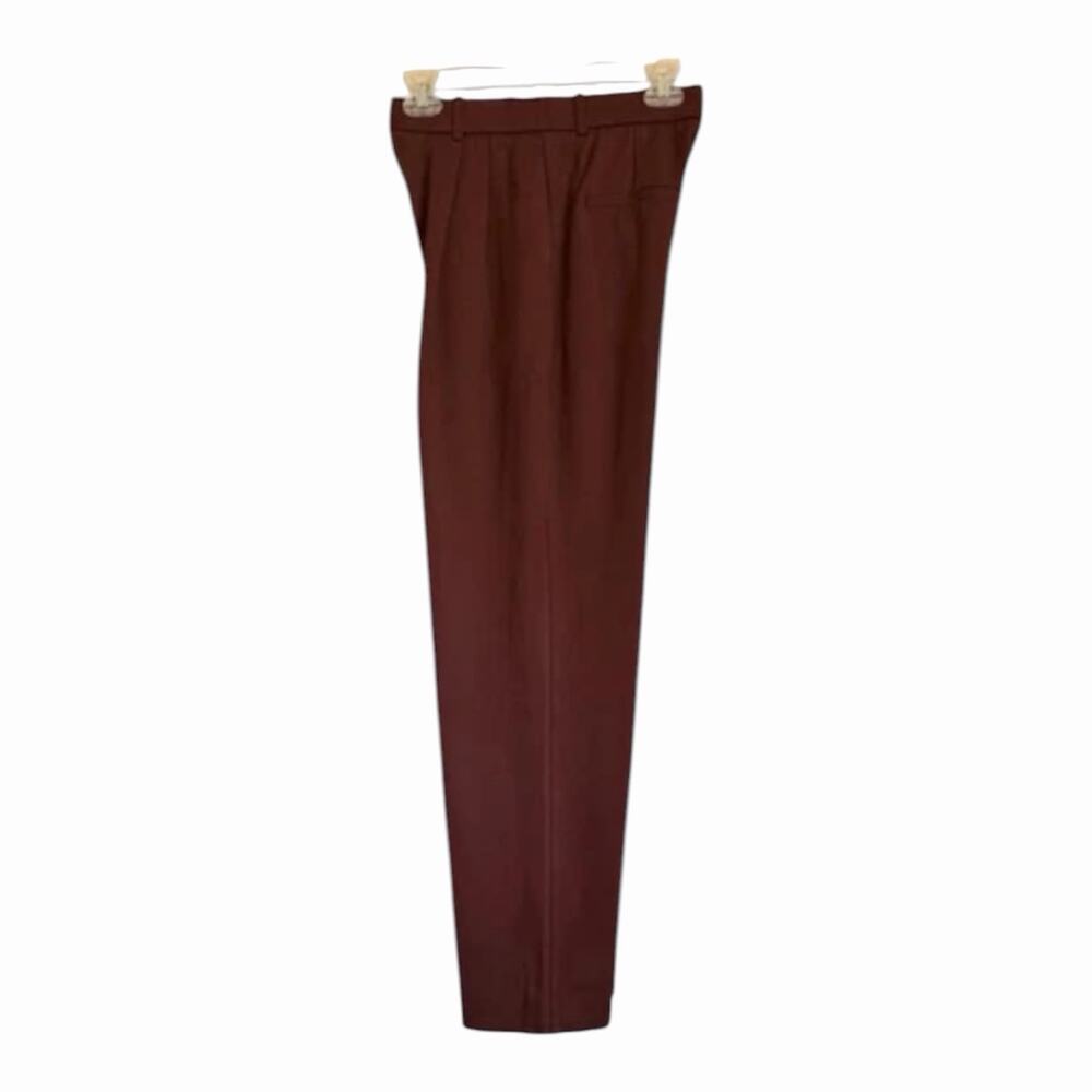 OGL Rich Hickory Brown Pleated Front Wide Leg Tailored Trousers Pants NWT - Picture 6 of 15
